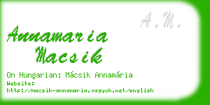 annamaria macsik business card